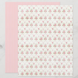 Vintage Coquette Rose Florales Papierblatt