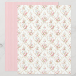 Vintage Coquette Rose Florales Papierblatt