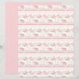 Vintage Coquette Rose Florales Papierblatt