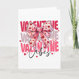Vintage Coquette-Schleife Frohe Valentinstags-Schw Karte