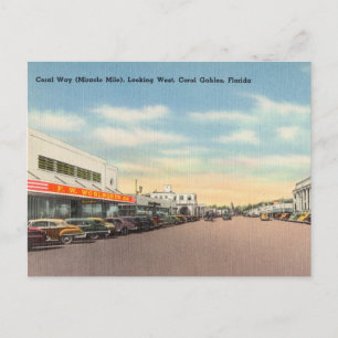 Vintage, Coral Way, Coral Gables, Florida Postkarte