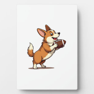 Vintage Corgi Fußball Hund Illustration Retro Spor Fotoplatte