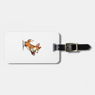 Vintage Corgi Fußball Hund Illustration Retro Spor Gepäckanhänger