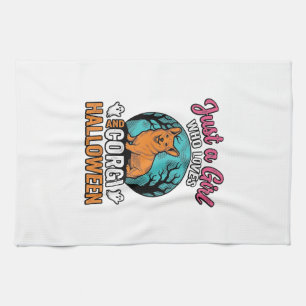 Vintage Corgi Halloween Mädchen Hundeliebhaber Shi Geschirrtuch