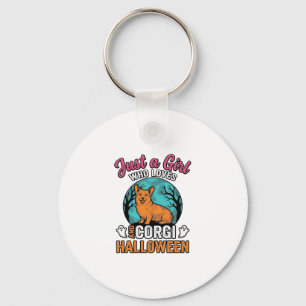 Vintage Corgi Halloween Mädchen Hundeliebhaber Shi Schlüsselanhänger