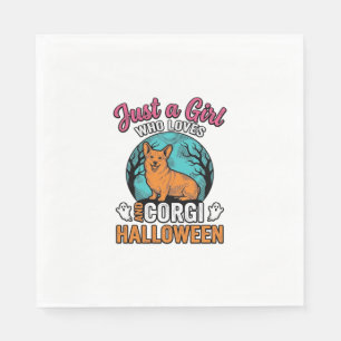 Vintage Corgi Halloween Mädchen Hundeliebhaber-Shi Serviette