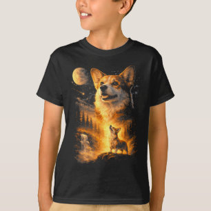 Vintage-Corgi-Heult-zum-Mond-Meme 90er-Tier T-Shirt