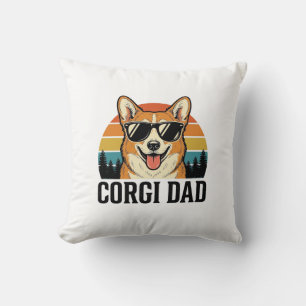 Vintage-Corgi-Vater-Gravur-Hunde-Liebhaber-Shirt-D Kissen