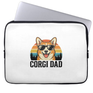 Vintage-Corgi-Vater-Gravur-Hunde-Liebhaber-Shirt-D Laptopschutzhülle