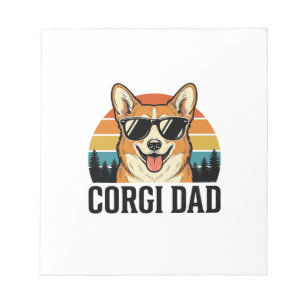 Vintage-Corgi-Vater-Gravur-Hunde-Liebhaber-Shirt-D Notizblock