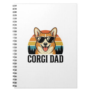 Vintage-Corgi-Vater-Gravur-Hunde-Liebhaber-Shirt-D Notizblock