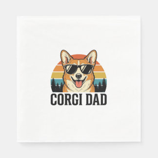 Vintage-Corgi-Vater-Gravur-Hunde-Liebhaber-Shirt-D Serviette
