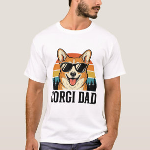 Vintage-Corgi-Vater-Gravur-Hunde-Liebhaber-Shirt-D T-Shirt