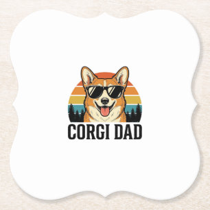 Vintage-Corgi-Vater-Gravur-Hunde-Liebhaber-Shirt-D Untersetzer
