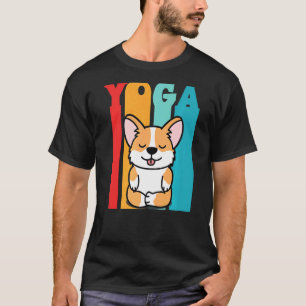 Vintage-Corgi-Yoga-Figuren für Hunde-Yoga T-Shirt