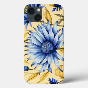 Vintage Cornflower Blau und Gelbe Blüte Case-Mate iPhone Hülle