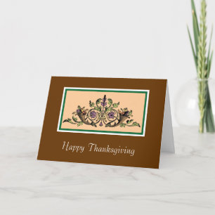 Vintage Cornucopia individuelle Thanksgiving-Karte Feiertagskarte