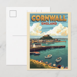 Vintage Cornwall County Klippen England Geschenke Feiertagspostkarte