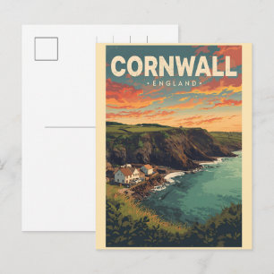 Vintage Cornwall County Klippen England Geschenke Feiertagspostkarte