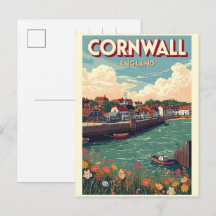 Vintage Cornwall County Klippen England Geschenke Feiertagspostkarte