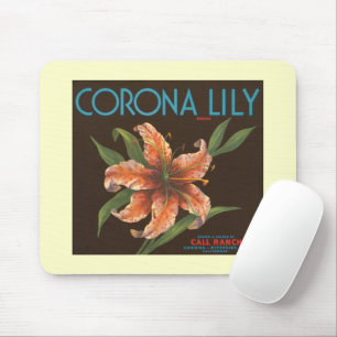 Vintage Corona Lily California Fruchtkistenetikett Mousepad