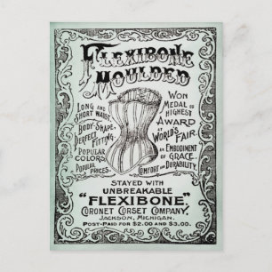 Vintage Corset-Bekleidungswerbung Postkarte