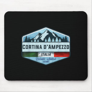 Vintage Cortina d'Ampezzo Italien Italia Skifahren Mousepad