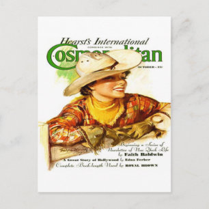 Vintage-Cosmopolitan-Magazincover (Cowgirl) Postkarte