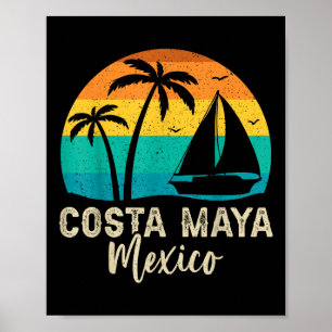Vintage Costa Maya Mexiko Sonnenuntergang passende Poster