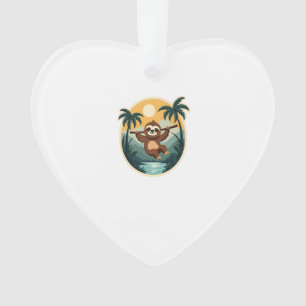 Vintage Costa Rica Faultier Tropisches Reise-Shirt Ornament