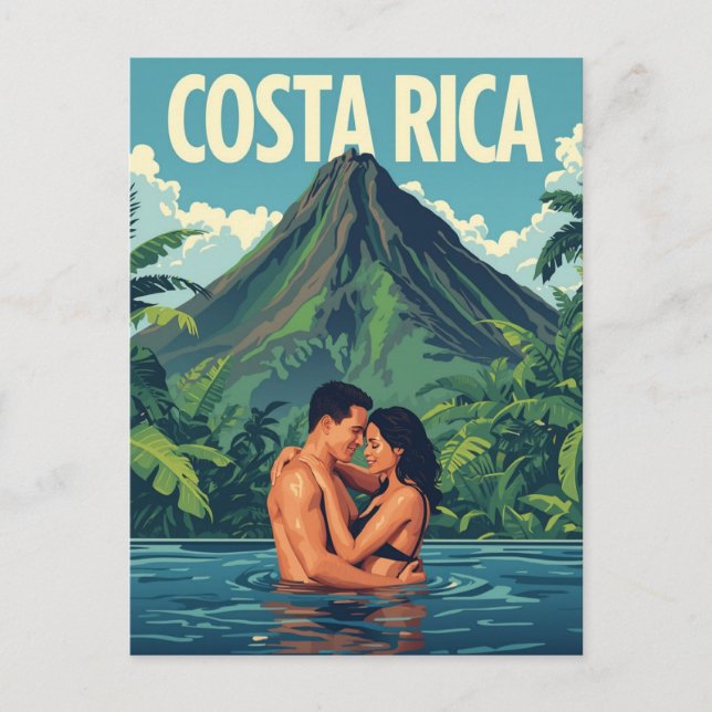 Vintage Costa Rica Reise Postkarte