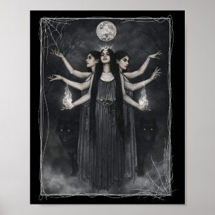 Vintage Cotattcore-Ästhetische Hexen Werewolves m Poster