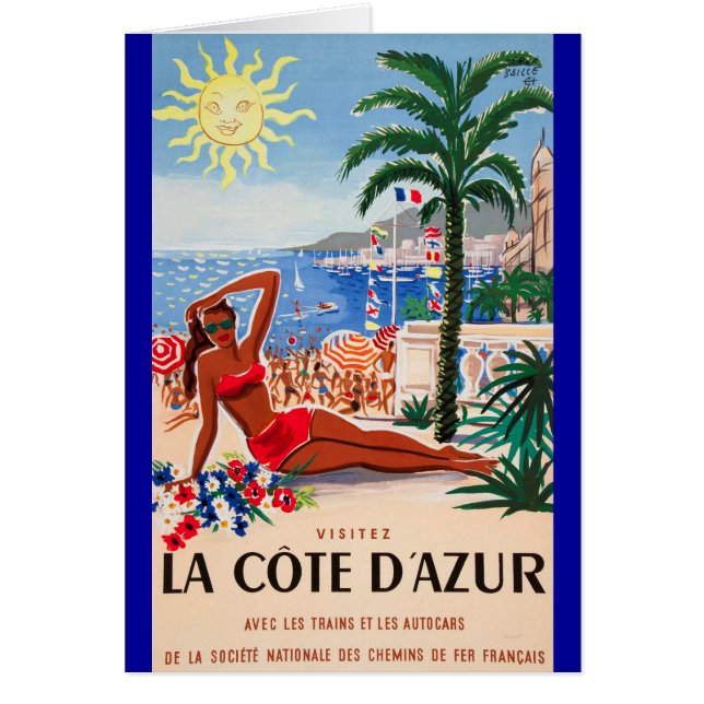 Vintage Cote D'Azur Beach Girl (Vorne)