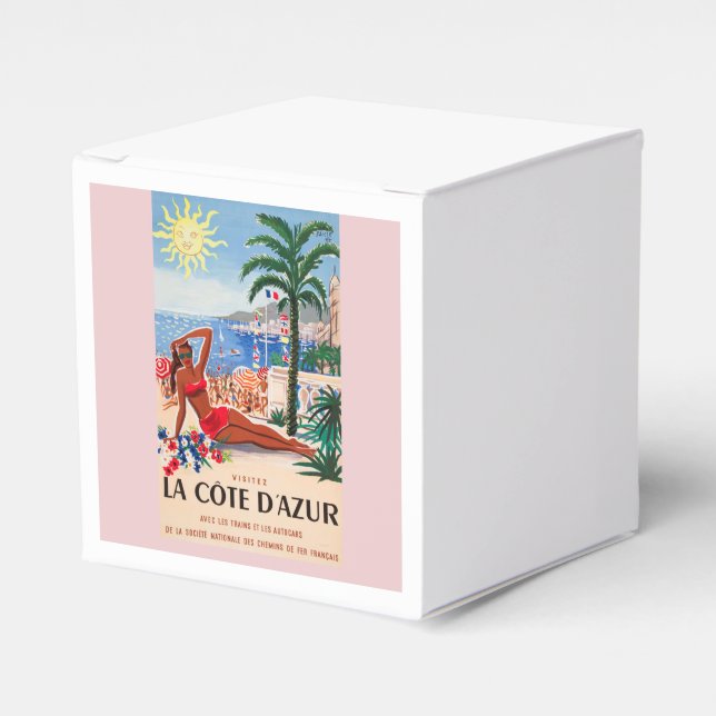 Vintage Cote D'Azur Beach Girl Geschenkschachtel (Vorderseite)