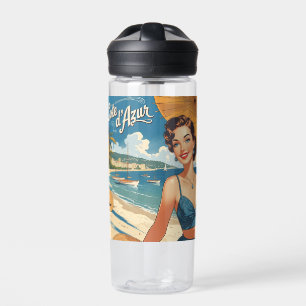 Vintage Cote D'Azur Beach Girl Trinkflasche