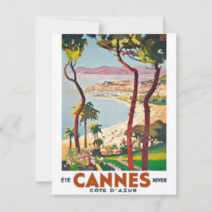 Vintage Côte d'Azur Cannes Karte