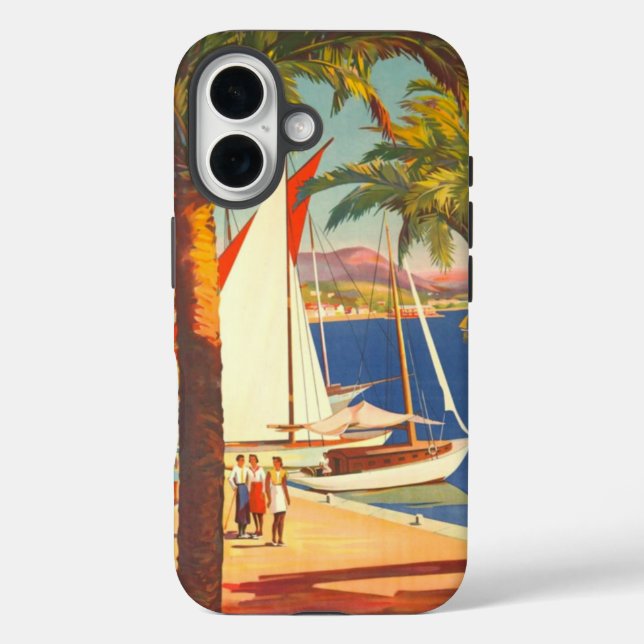 Vintage Côte d'Azur Case-Mate iPhone Hülle (Rückseite)