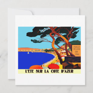 Vintage Côte d'Azur Feiertagskarte