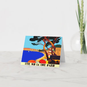 Vintage Côte d'Azur Feiertagskarte