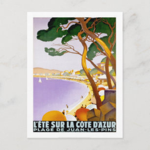 Vintage Côte d'Azur, Frankreich - Postkarte