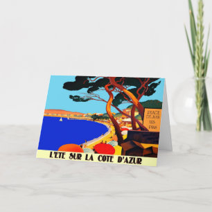 Vintage Cote d'Azur Franzose-Reise Feiertagskarte