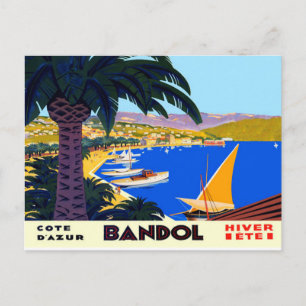 Vintage Cote D'Azur Französische Strand Reise Post Postkarte