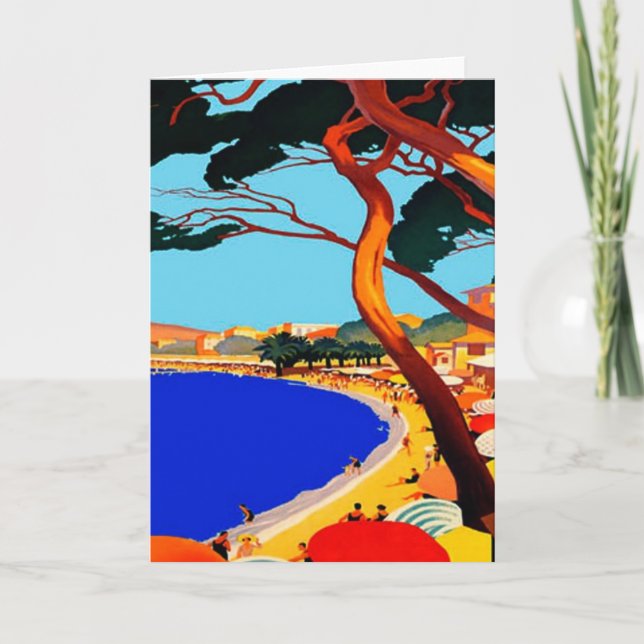 Vintage Cote D'Azur Grußkarten für Reisen Karte (Vorderseite)