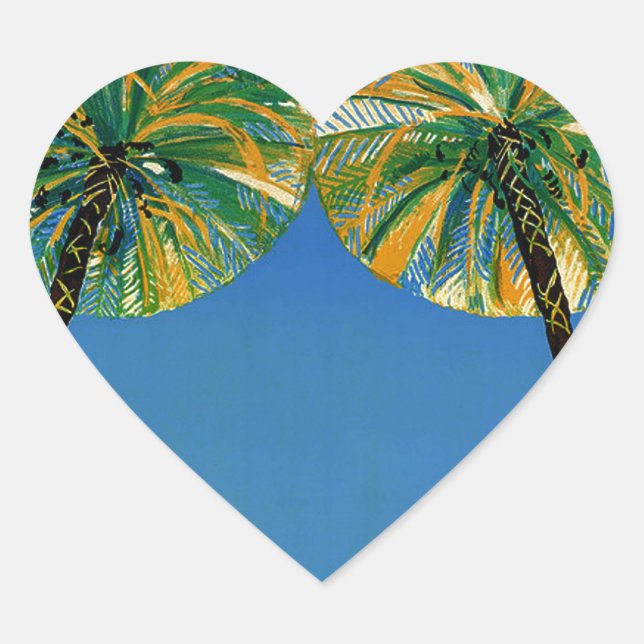 Vintage Côte d'Azur Herz-Aufkleber (Vorderseite)