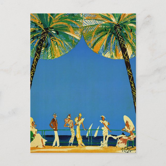 Vintage Côte d'Azur Postkarte (Vorderseite)