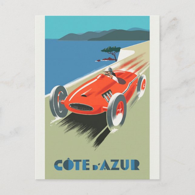 Vintage Côte d'Azur Postkarte (Vorderseite)