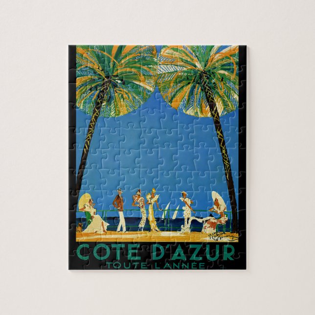 Vintage Côte d'Azur Puzzle (Vertikal)