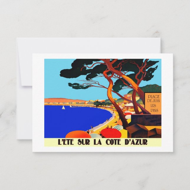 Vintage Cote D'Azur Reisekarte (Vorderseite)