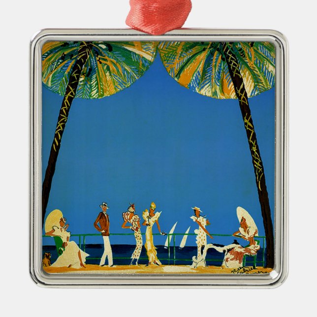 Vintage Côte d'Azur Silbernes Ornament (Vorne)