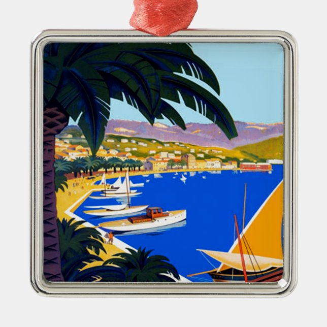Vintage Cote D'Azur Silbernes Ornament (Vorne)